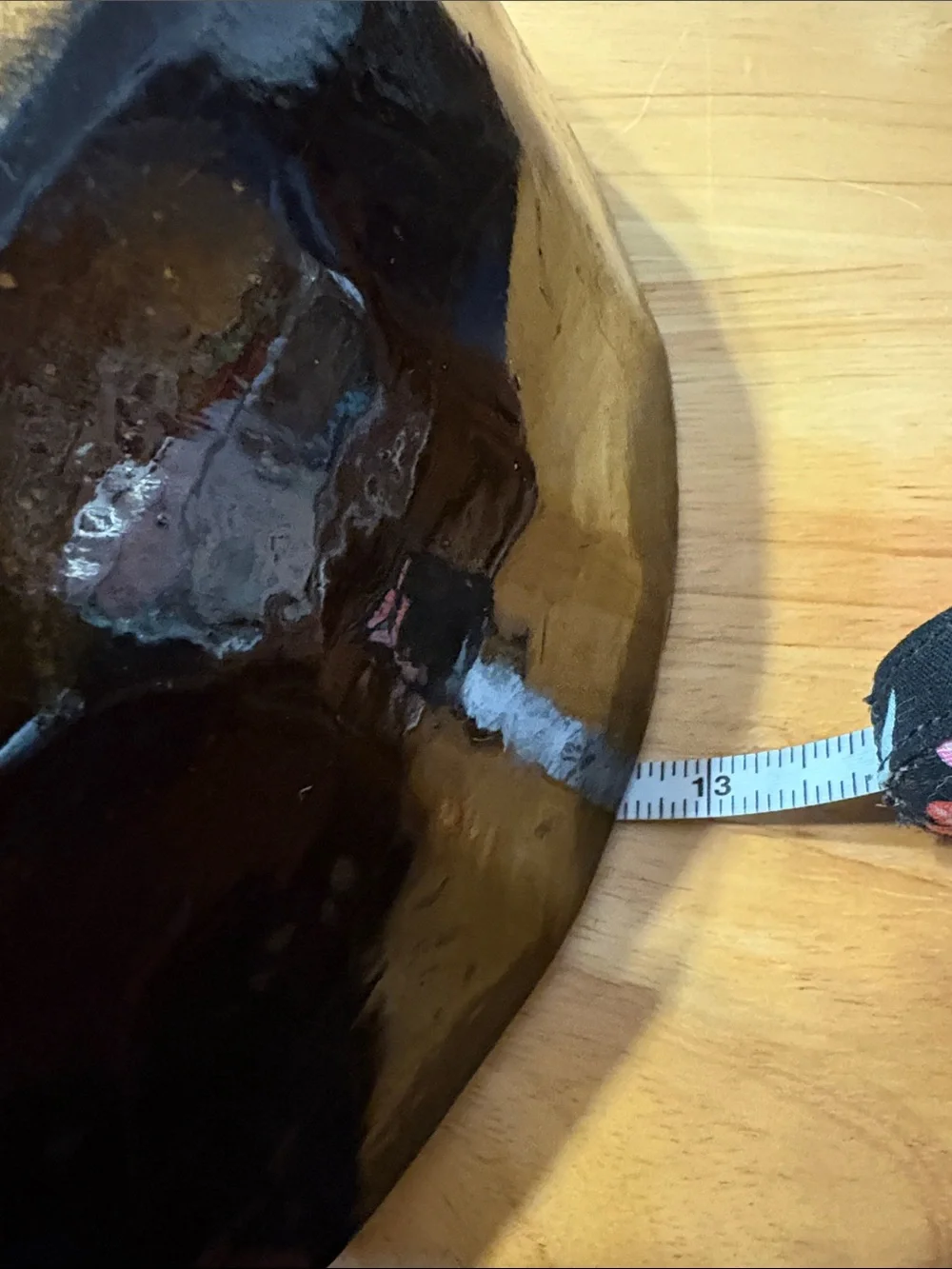 Hand-Finished Dark Brown Wooden Serving Bowl